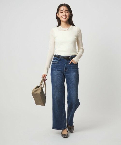 green label relaxing / グリーンレーベル リラクシング ニット・セーター | ウール シアー リブ クルーネック ニット ウォッシャブル | 詳細2