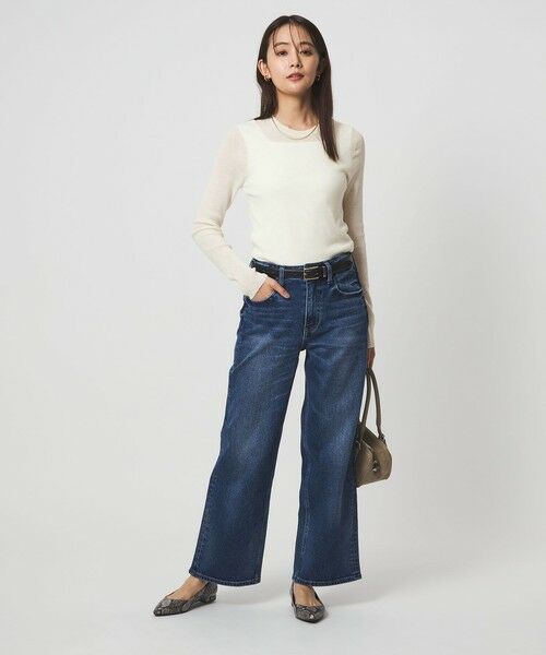 green label relaxing / グリーンレーベル リラクシング ニット・セーター | ウール シアー リブ クルーネック ニット ウォッシャブル | 詳細4