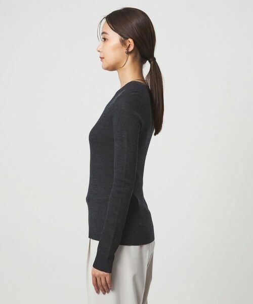 green label relaxing / グリーンレーベル リラクシング ニット・セーター | ウール シアー リブ クルーネック ニット ウォッシャブル | 詳細13