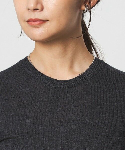 green label relaxing / グリーンレーベル リラクシング ニット・セーター | ウール シアー リブ クルーネック ニット ウォッシャブル | 詳細15