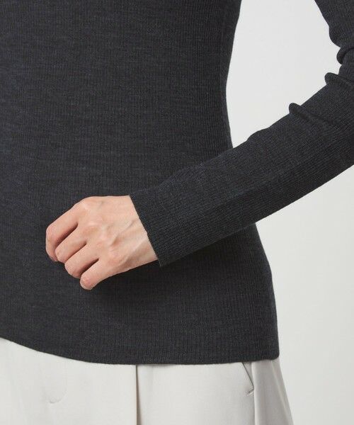 green label relaxing / グリーンレーベル リラクシング ニット・セーター | ウール シアー リブ クルーネック ニット ウォッシャブル | 詳細16