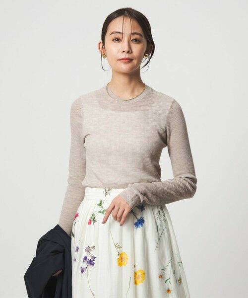 green label relaxing / グリーンレーベル リラクシング ニット・セーター | ウール シアー リブ クルーネック ニット ウォッシャブル | 詳細23