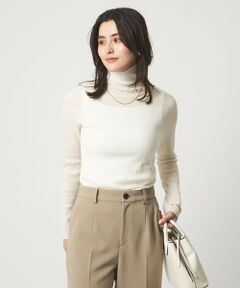 green label relaxing / グリーンレーベル リラクシング ニット・セーター | ウール シアー リブ タートルネック ニット ウォッシャブル