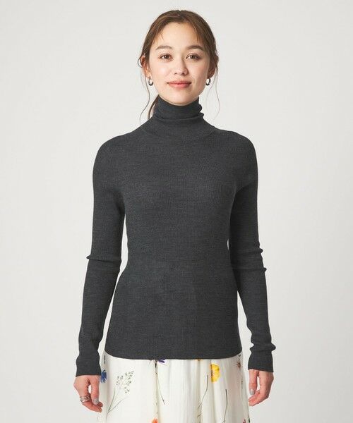 green label relaxing / グリーンレーベル リラクシング ニット・セーター | ウール シアー リブ タートルネック ニット ウォッシャブル | 詳細12