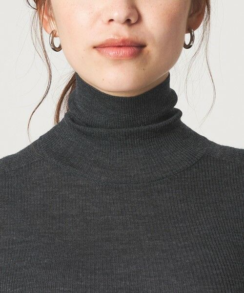 green label relaxing / グリーンレーベル リラクシング ニット・セーター | ウール シアー リブ タートルネック ニット ウォッシャブル | 詳細15