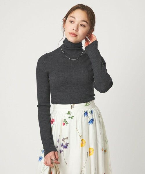 green label relaxing/グリーンレーベル リラクシング ウール シアー リブ タートルネック ニット ウォッシャブル DK. GRAY FREE green label relaxing/グリーンレーベル リラクシング ウール シアー リブ タートルネック ニット ウォッシャブル DK. GRAY FREE