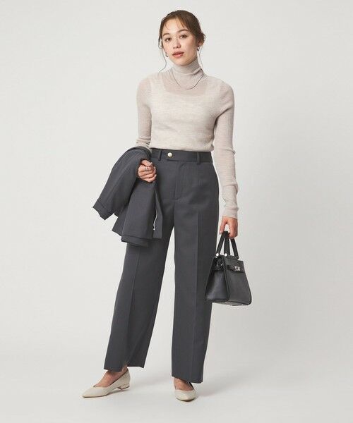 green label relaxing / グリーンレーベル リラクシング ニット・セーター | ウール シアー リブ タートルネック ニット ウォッシャブル | 詳細19