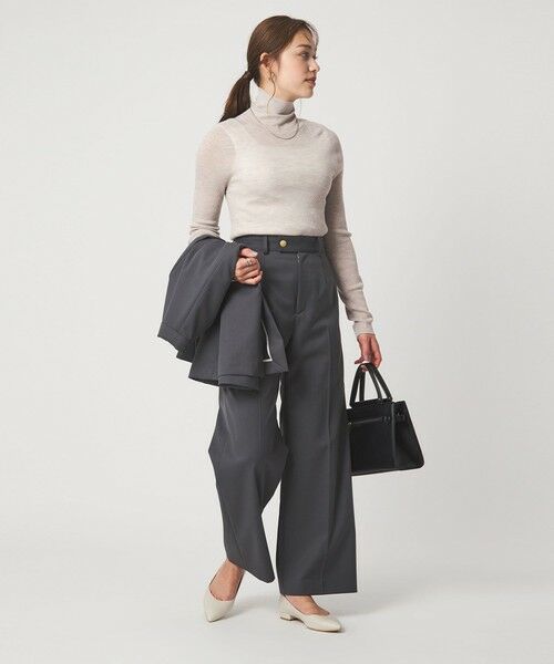 green label relaxing / グリーンレーベル リラクシング ニット・セーター | ウール シアー リブ タートルネック ニット ウォッシャブル | 詳細20