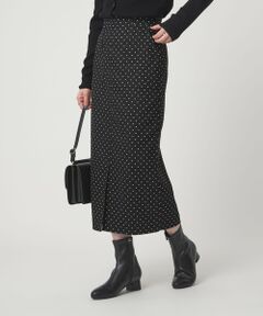 green label relaxing / グリーンレーベル リラクシング ロング・マキシ丈スカート | キチントボトムス ドット ジャガード Iライン スリム タイト スカート ウォッシャブル ストレッチ
