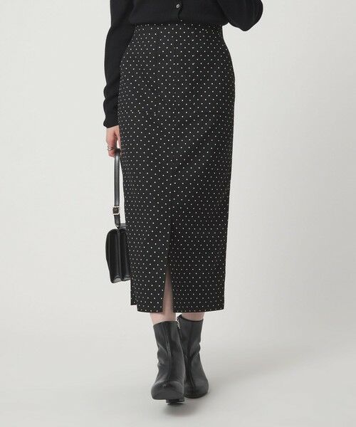 green label relaxing / グリーンレーベル リラクシング ロング・マキシ丈スカート | キチントボトムス ドット ジャガード Iライン スリム タイト スカート ウォッシャブル ストレッチ | 詳細2