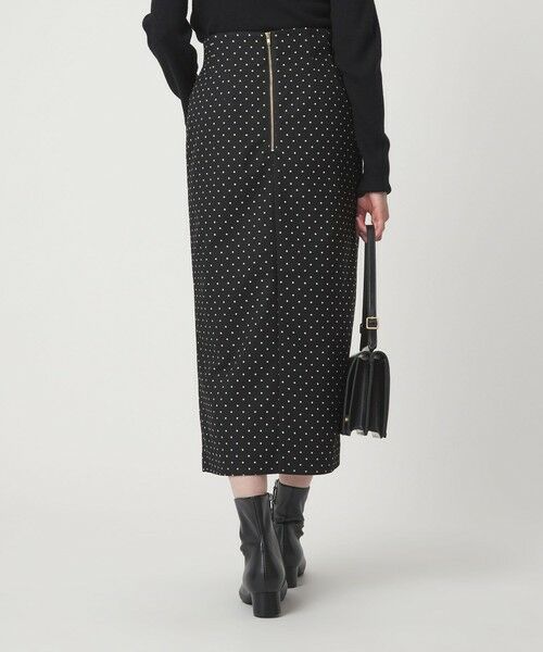 green label relaxing / グリーンレーベル リラクシング ロング・マキシ丈スカート | キチントボトムス ドット ジャガード Iライン スリム タイト スカート ウォッシャブル ストレッチ | 詳細3