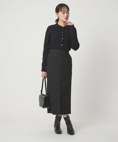 green label relaxing / グリーンレーベル リラクシング ロング・マキシ丈スカート | キチントボトムス ドット ジャガード Iライン スリム タイト スカート ウォッシャブル ストレッチ | 詳細5