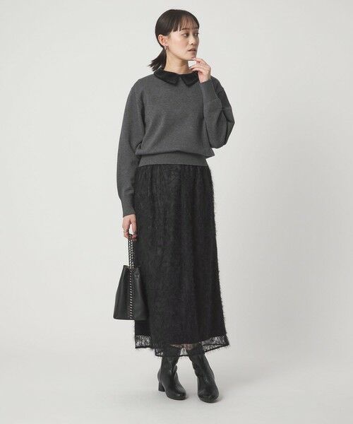 green label relaxing / グリーンレーベル リラクシング ロング・マキシ丈スカート | シアー レース ギャザー スカート | 詳細18