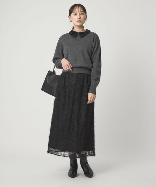 green label relaxing / グリーンレーベル リラクシング ロング・マキシ丈スカート | シアー レース ギャザー スカート | 詳細19