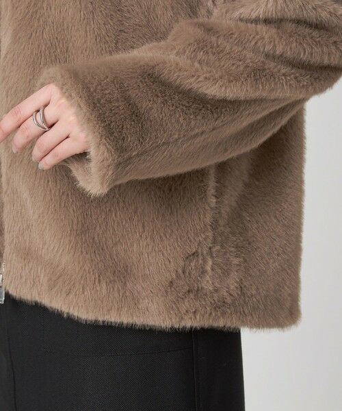 green label relaxing / グリーンレーベル リラクシング ノーカラージャケット | フェイクファー ノーカラー コート | 詳細10