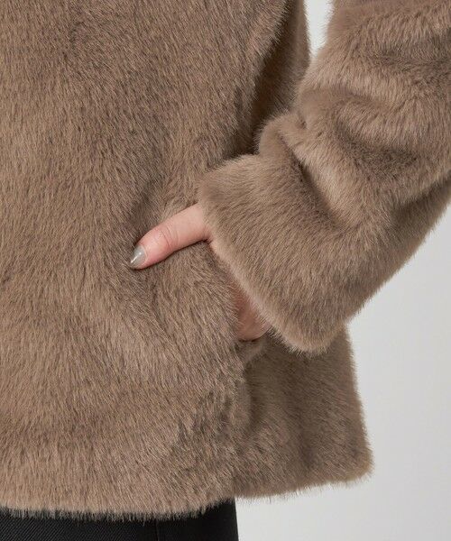 green label relaxing / グリーンレーベル リラクシング ノーカラージャケット | フェイクファー ノーカラー コート | 詳細11