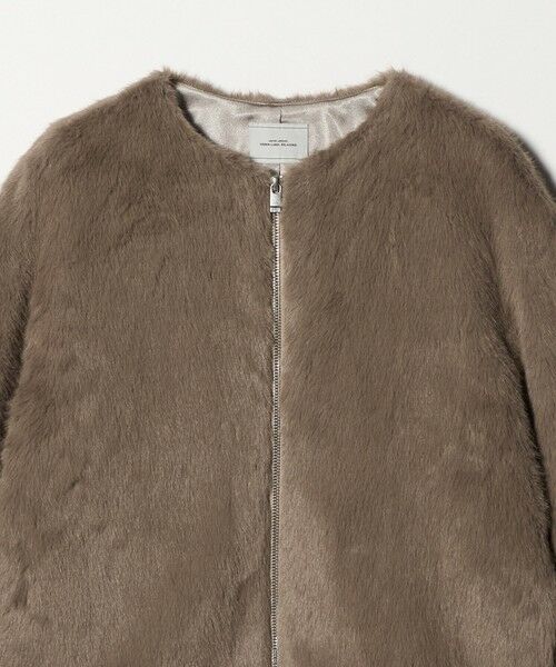 green label relaxing / グリーンレーベル リラクシング ノーカラージャケット | フェイクファー ノーカラー コート | 詳細17