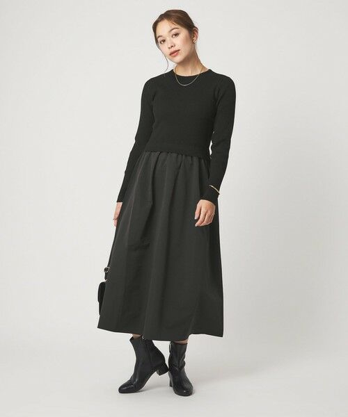 green label relaxing / グリーンレーベル リラクシング ロング・マキシ丈ワンピース | タフタ ドッキング ワンピース ウォッシャブル | 詳細1