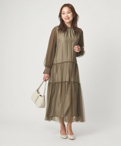 green label relaxing / グリーンレーベル リラクシング ドレス | チュール ティアード ワンピース | 詳細15