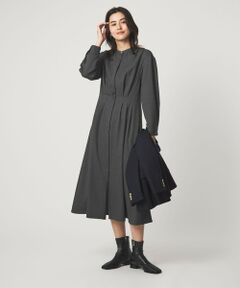 green label relaxing / グリーンレーベル リラクシング ロング・マキシ丈ワンピース | ウールライク バンドカラータック ワンピース