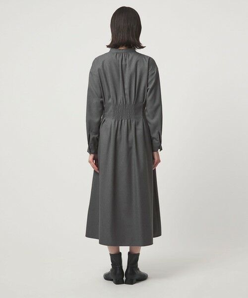 green label relaxing / グリーンレーベル リラクシング ロング・マキシ丈ワンピース | ウールライク バンドカラータック ワンピース | 詳細6