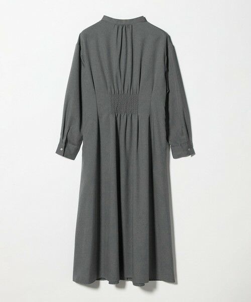 green label relaxing / グリーンレーベル リラクシング ロング・マキシ丈ワンピース | ウールライク バンドカラータック ワンピース | 詳細8