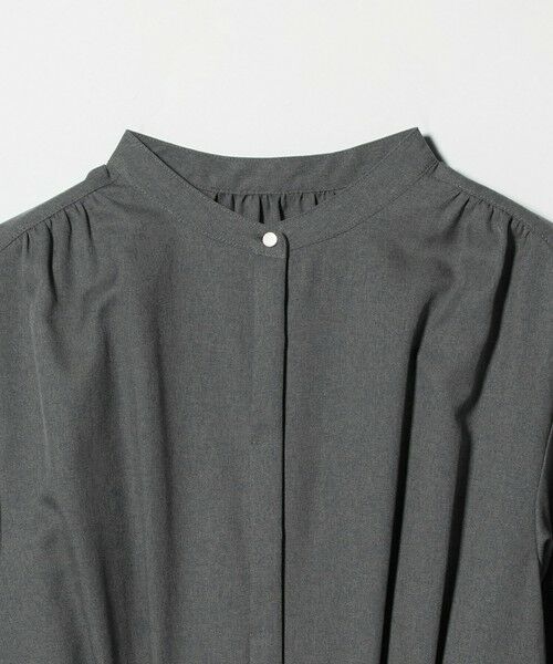 green label relaxing / グリーンレーベル リラクシング ロング・マキシ丈ワンピース | ウールライク バンドカラータック ワンピース | 詳細9