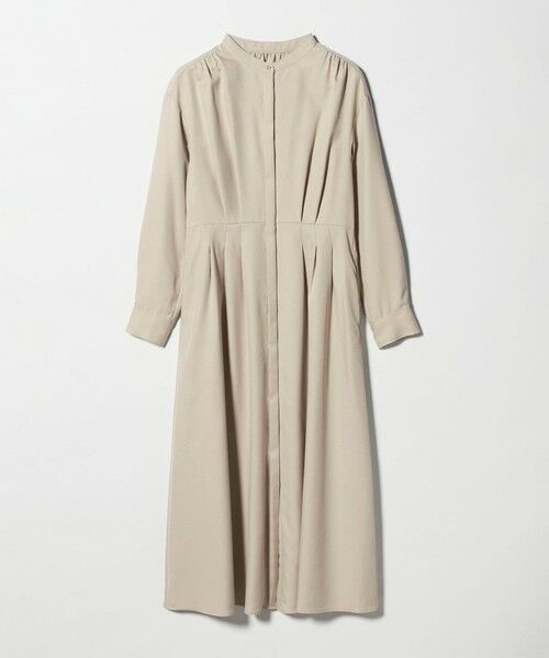 green label relaxing / グリーンレーベル リラクシング ロング・マキシ丈ワンピース | ウールライク バンドカラータック ワンピース | 詳細18