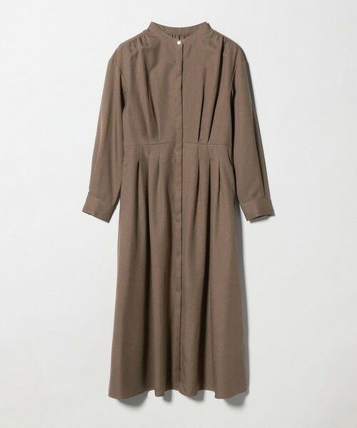 green label relaxing / グリーンレーベル リラクシング ロング・マキシ丈ワンピース | ウールライク バンドカラータック ワンピース | 詳細24