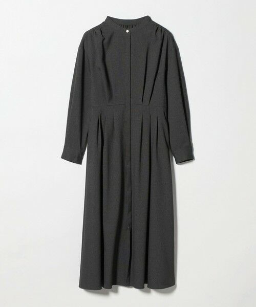 green label relaxing / グリーンレーベル リラクシング ロング・マキシ丈ワンピース | ウールライク バンドカラータック ワンピース | 詳細30