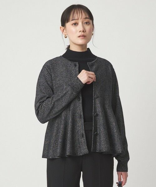 green label relaxing / グリーンレーベル リラクシング カーディガン・ボレロ | ペプラム クルミボタン ニット カーディガン | 詳細1