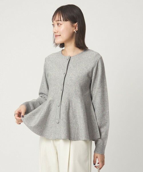 green label relaxing / グリーンレーベル リラクシング カーディガン・ボレロ | ペプラム クルミボタン ニット カーディガン | 詳細10