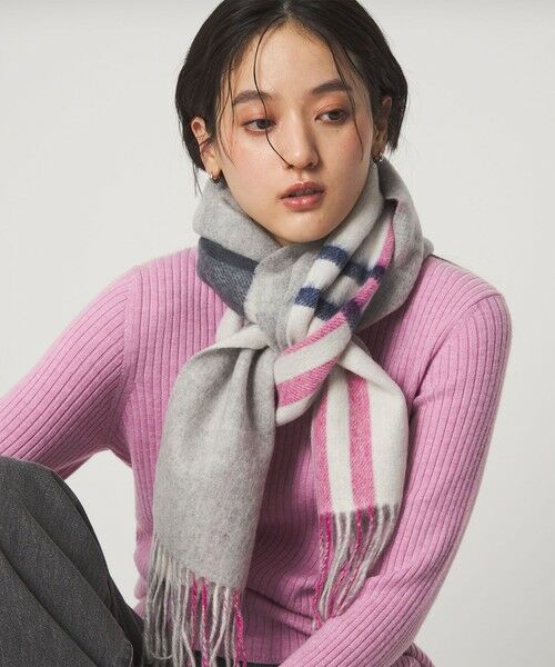 green label relaxing / グリーンレーベル リラクシング マフラー・ショール・スヌード・ストール | ウールリバーシブル チェックマフラー | 詳細1