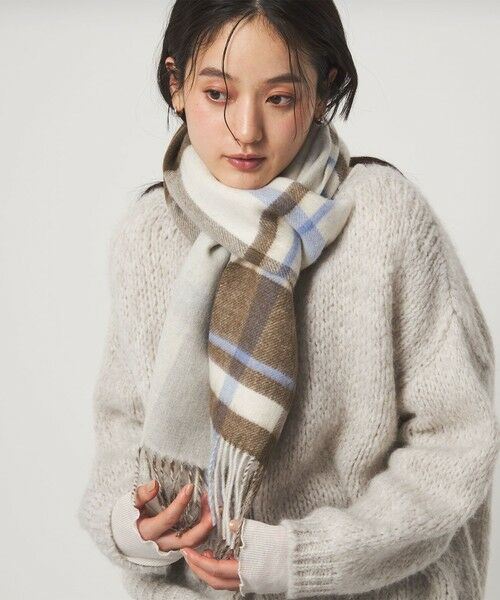 green label relaxing / グリーンレーベル リラクシング マフラー・ショール・スヌード・ストール | ウールリバーシブル チェックマフラー | 詳細9