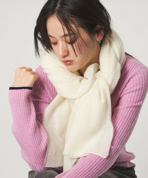 green label relaxing / グリーンレーベル リラクシング マフラー・ショール・スヌード・ストール | カシミヤニット サイドライン ストール | 詳細1