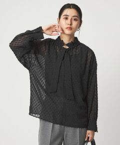 green label relaxing / グリーンレーベル リラクシング シャツ・ブラウス | プチ リボンモチーフ ジャガード ブラウス