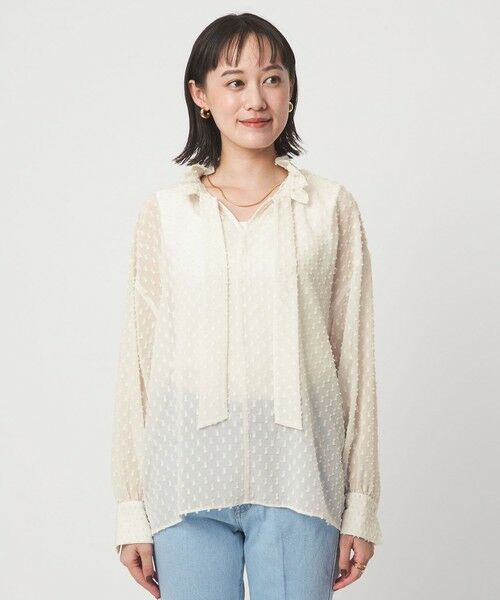 green label relaxing / グリーンレーベル リラクシング シャツ・ブラウス | プチ リボンモチーフ ジャガード ブラウス | 詳細6
