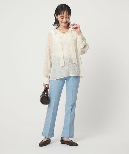 green label relaxing / グリーンレーベル リラクシング シャツ・ブラウス | プチ リボンモチーフ ジャガード ブラウス | 詳細3