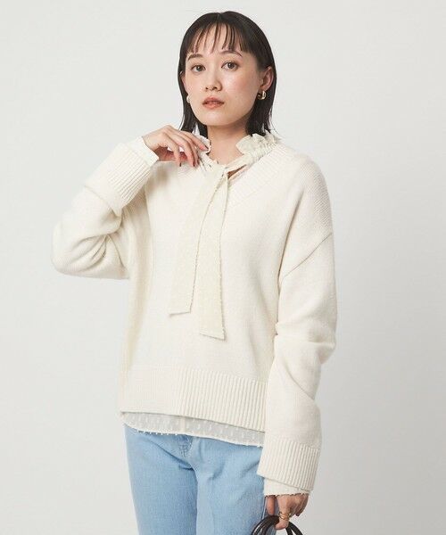 green label relaxing / グリーンレーベル リラクシング シャツ・ブラウス | プチ リボンモチーフ ジャガード ブラウス | 詳細4