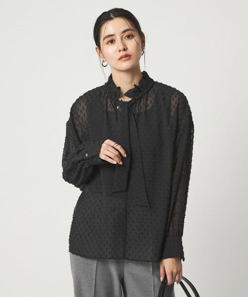 green label relaxing / グリーンレーベル リラクシング シャツ・ブラウス | プチ リボンモチーフ ジャガード ブラウス | 詳細14