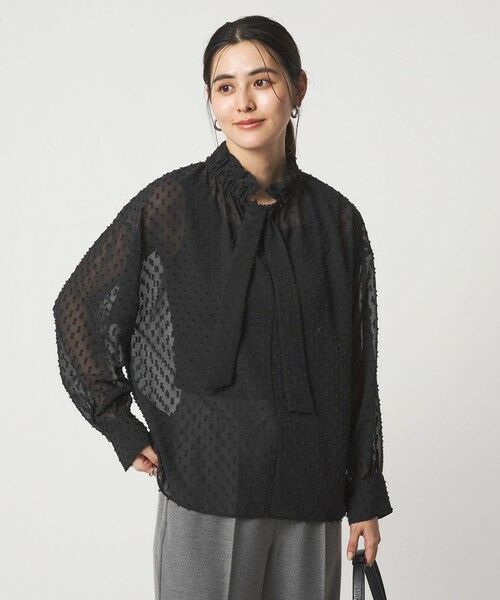green label relaxing / グリーンレーベル リラクシング シャツ・ブラウス | プチ リボンモチーフ ジャガード ブラウス | 詳細15