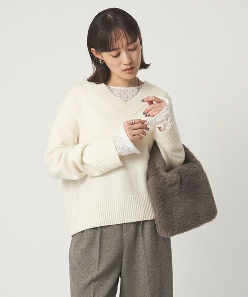 green label relaxing / グリーンレーベル リラクシング カットソー | シアー レース プルオーバー カットソー | 詳細3