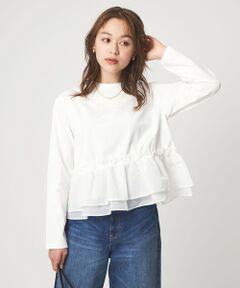 green label relaxing / グリーンレーベル リラクシング カットソー | 【WEB限定】＜at ease＞ドッキング フリル プルオーバー カットソー