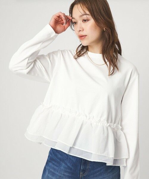 green label relaxing / グリーンレーベル リラクシング カットソー | 【WEB限定】＜at ease＞ドッキング フリル プルオーバー カットソー | 詳細1