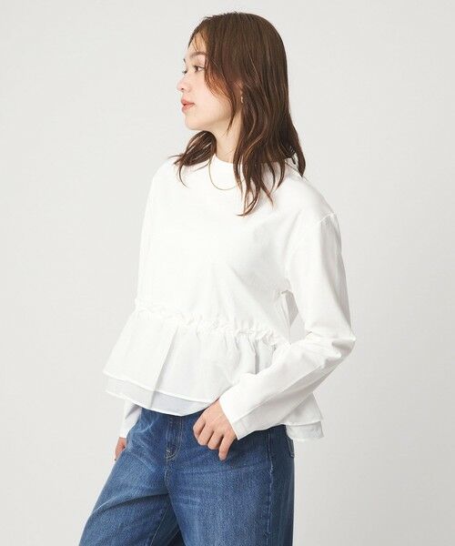 green label relaxing / グリーンレーベル リラクシング カットソー | 【WEB限定】＜at ease＞ドッキング フリル プルオーバー カットソー | 詳細2