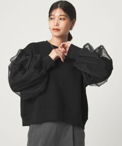 green label relaxing / グリーンレーベル リラクシング スウェット | 【WEB限定】＜at ease＞チュール ドッキング スウェット プルオーバー