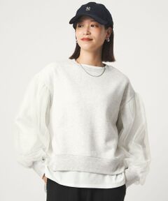 green label relaxing / グリーンレーベル リラクシング スウェット | 【WEB限定】＜at ease＞チュール ドッキング スウェット プルオーバー