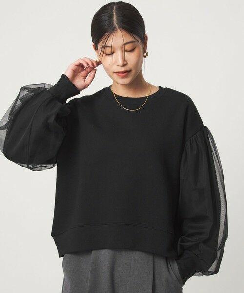 green label relaxing / グリーンレーベル リラクシング スウェット | 【WEB限定】＜at ease＞チュール ドッキング スウェット プルオーバー | 詳細1