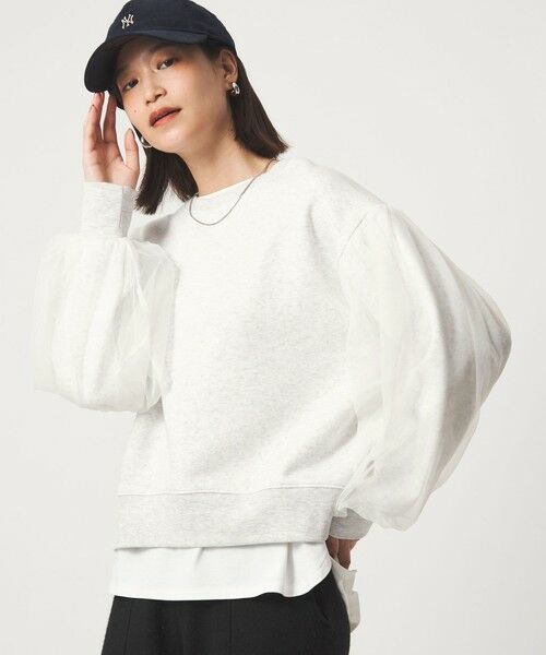 green label relaxing / グリーンレーベル リラクシング スウェット | 【WEB限定】＜at ease＞チュール ドッキング スウェット プルオーバー | 詳細12