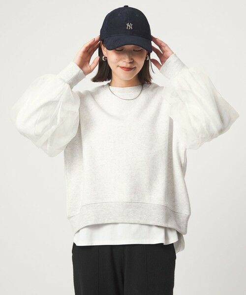 green label relaxing / グリーンレーベル リラクシング スウェット | 【WEB限定】＜at ease＞チュール ドッキング スウェット プルオーバー | 詳細13